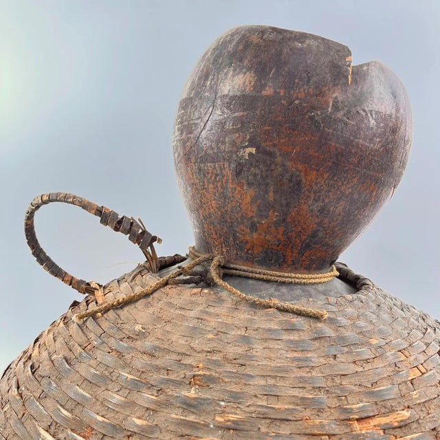 Brown Early 20th Century Tutsi Ceremonial Gourd Calabash with Basketry Rwanda For Sale - Image 8 of 8