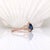 Ceylon Sapphire Diamond Halo Ring: Solid 14k Gold, Pear Shape 6x4mm, Size 6.75 For Sale In Columbus - Image 6 of 6