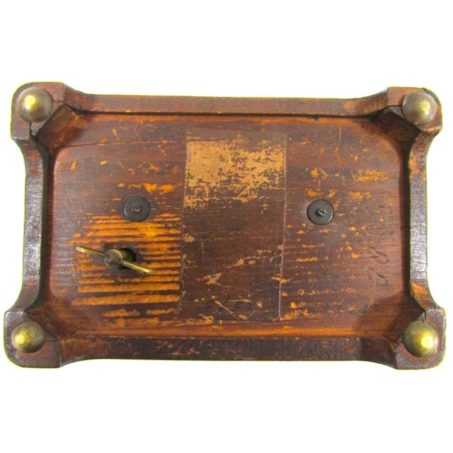 Antique 19th Century Swiss Cylinder 4 Song Wooden Marquetry Inlay Music Box For Sale - Image 11 of 15