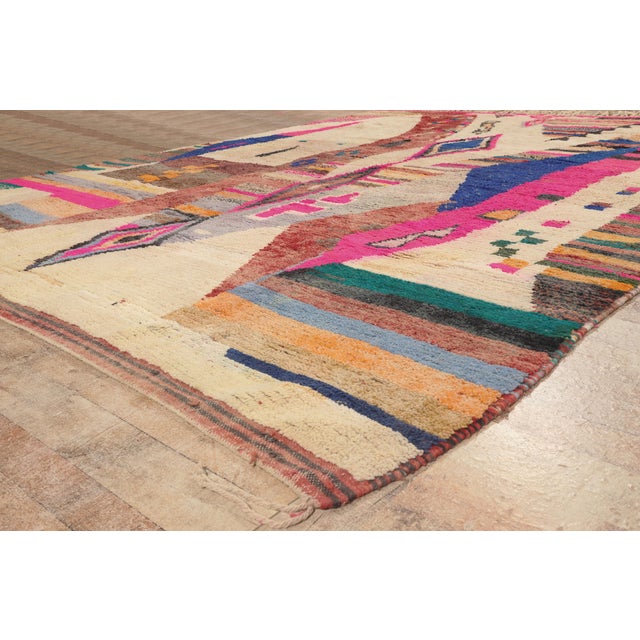 Beige Contemporary Boujad Moroccan Rug, 09'10 X 12'11 For Sale - Image 8 of 10