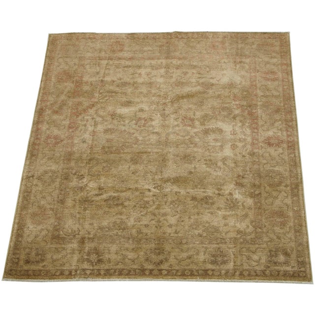19th Century Vintage Handmade Lahore Rug 9'9" X 8'0" For Sale - Image 5 of 5