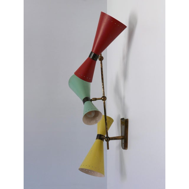 Three-Armed Diabolo Sconce attributed to Bag Turgi, 1950s For Sale - Image 10 of 18
