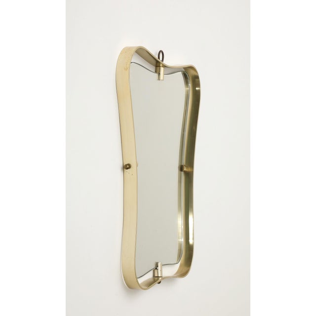 Fontana Arte Wall Mirror With Brass Frame, C. 1950 For Sale - Image 10 of 10