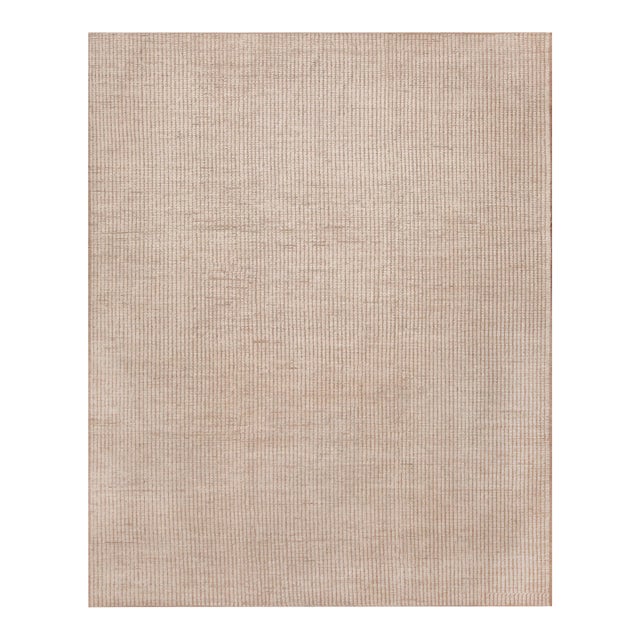 Minimalist Modern Contemporary Beige Area Rug For Sale