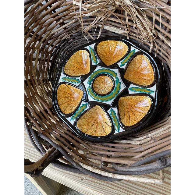 Vintage 1950s French Saint Jean De Bretagne Majolica Oyster Plate For Sale - Image 17 of 18
