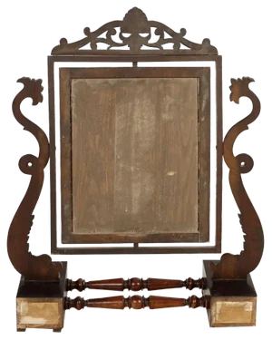 Small Antique Cheval Mirror in Mahogany Poplar