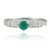 Contemporary Contemporary 6 Prong Set 0.32 Ct Natural Emerald Ring and Pave Diamonds Size 7 For Sale - Image 3 of 12
