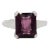 Purplish Pink Spinel Solitaire Ring in 18k White Gold, size 7 For Sale