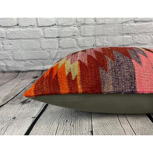 16 x 24 Kilim Pillow Turkish Labyrinth Tranquility Pillow Cushion Cover For Sale - Image 4 of 4