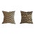 Graphic Kuba Shoowa Raffia Grass + Silk Pillows, Set of 2 (Congo), Hand-Sewn For Sale