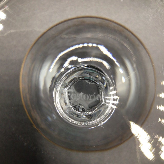 Gold Fostoria Golden Lace Champagne/Sherbet Etched Crystal Coupes With Gold Rim - Set of 6 For Sale - Image 8 of 12