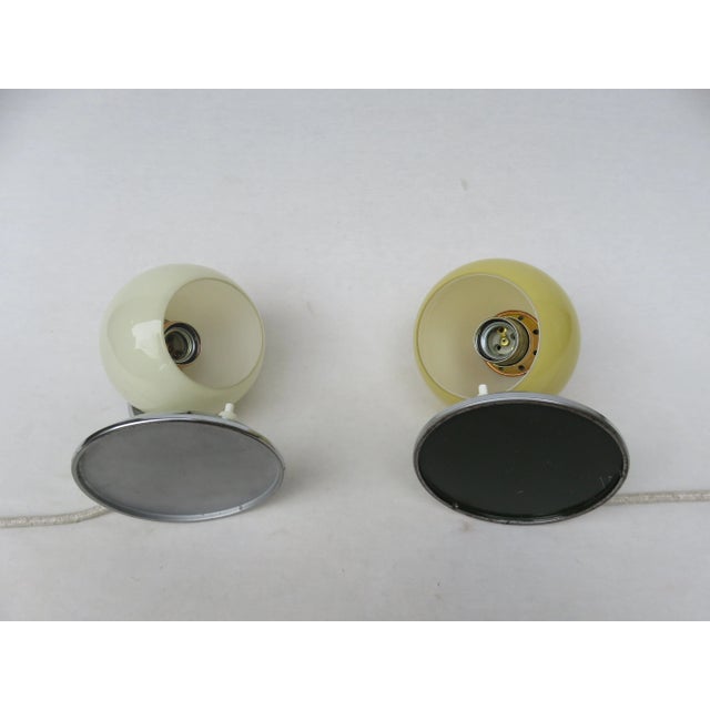 Art Deco Brass and Hand-Blown Glass Table Lamps, 1930s, Set of 2 For Sale - Image 6 of 17