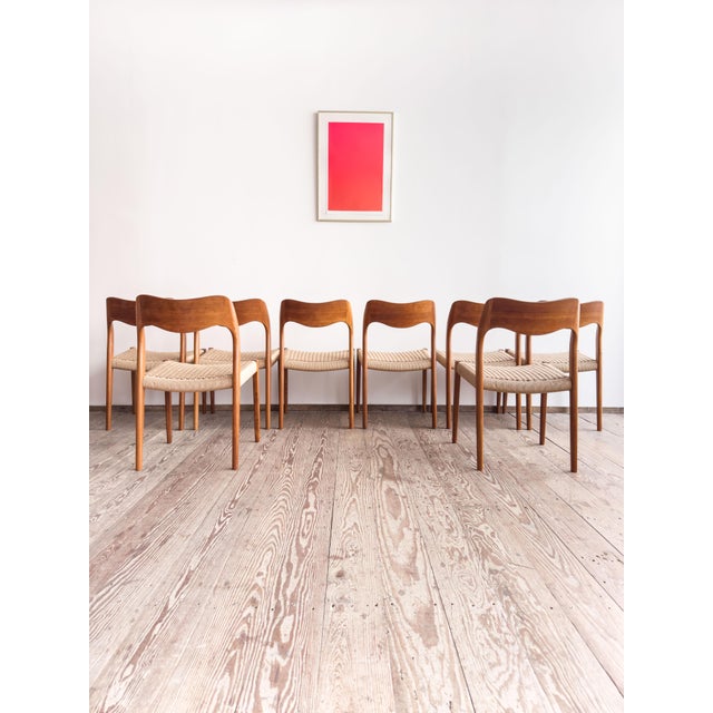 Mid-Century Model 71 Dining Chairs by Niels O. Møller for J.L. Mollers, 1951, Set of 8 For Sale - Image 15 of 16