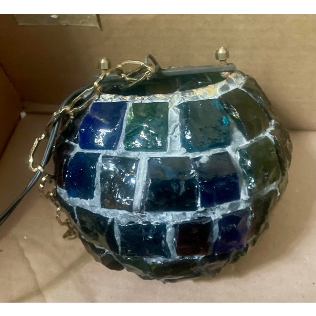 Peter Marsh Brutalist Hanging Colored Glass Chunk Fragment Globe Pendant Light For Sale - Image 12 of 12