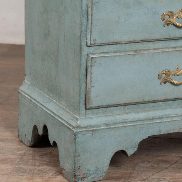 Blue Late 18th Century Large Swedish Blue Painted Wedding Cabinet For Sale - Image 8 of 13