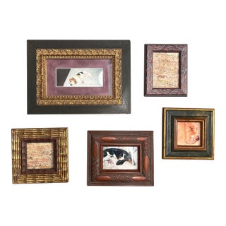 Vintage Collection of 5 Miniature Picture Frames-Set of 5 For Sale