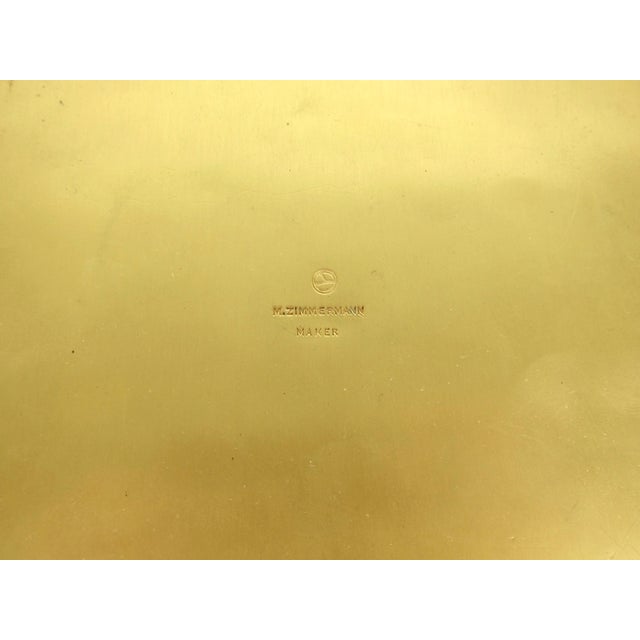 Marie Zimmermann Large Art Deco Gilt Inkwell With Stone Finial For Sale In Los Angeles - Image 6 of 7