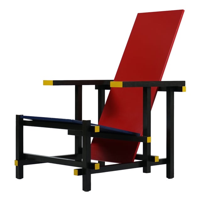 Red and Blue Armchair by Gerrit T. Rietveld for Cassina, 1980s For Sale