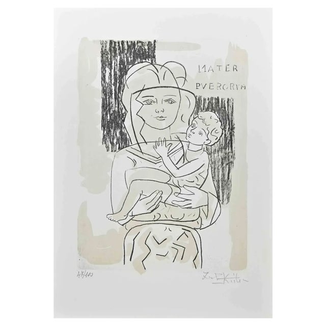 Ibrahim Kodra, Motherhood, 1980s, Lithograph For Sale