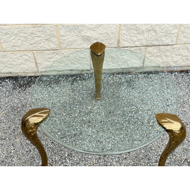 1970s Brass Glit Side Table in the Style of p.e. Guerin For Sale - Image 4 of 8