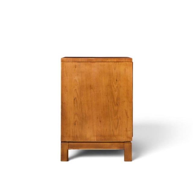 Hickory Furniture Hickory Manufacturing Mid Century Walnut and Brass Campaign Nightstand For Sale - Image 4 of 11
