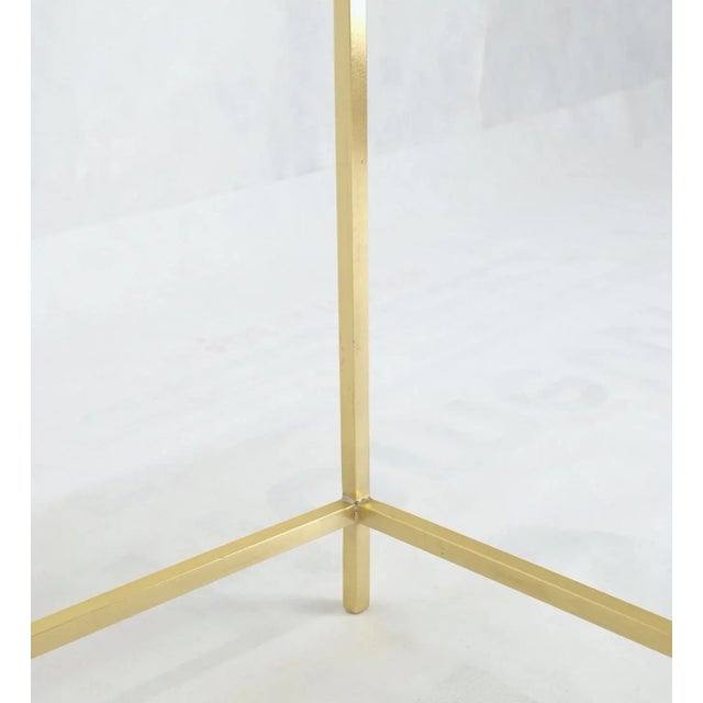 Square Solid Brass Bar Profile Base Rectangle Smoked Glass Top Coffee Side Table For Sale - Image 12 of 13