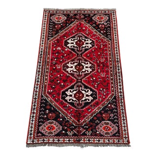 Hand Knotted Shirazi Vintage Rug For Sale