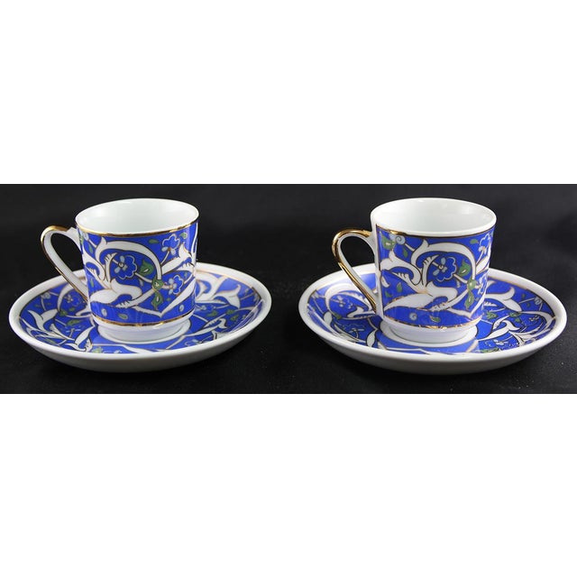 Contemporary Turkish Demitasse Cups & Saucers Set Made by Güral- 4 Pieces For Sale - Image 3 of 8