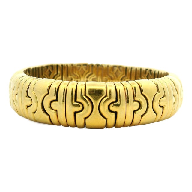 Italian 18k Gold Tobogas-Style Bracelet, 1970s For Sale