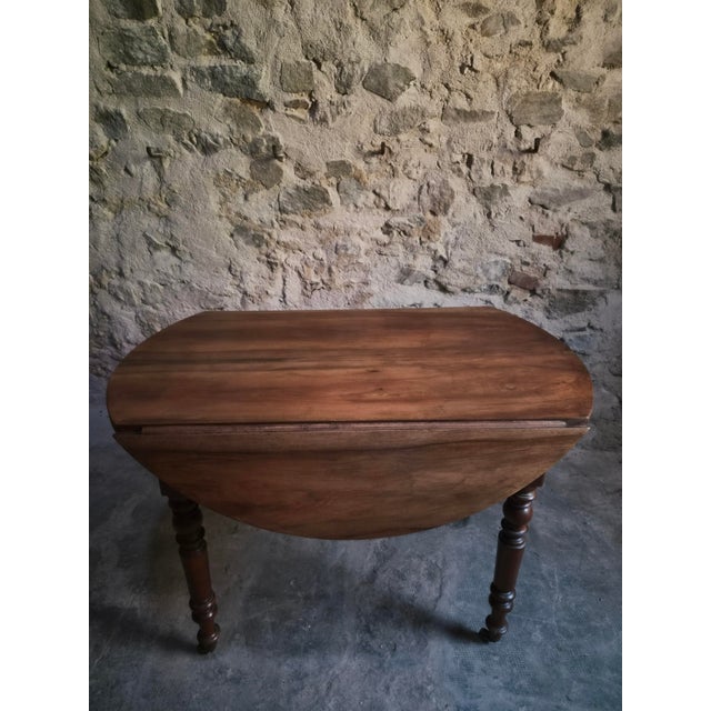 Antique French Walnut Drop-Leaf Dining Table, 1900s For Sale - Image 11 of 18