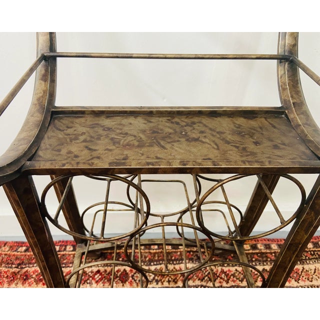 Vintage Wine Rack Metal Table in Vintaged Finish For Sale - Image 4 of 13