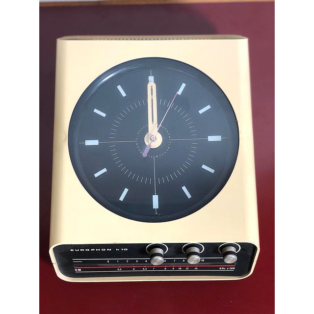 Europhon H10 Radio with Clock from Adriano Rampoldi, Italy, 1960s For Sale - Image 3 of 9
