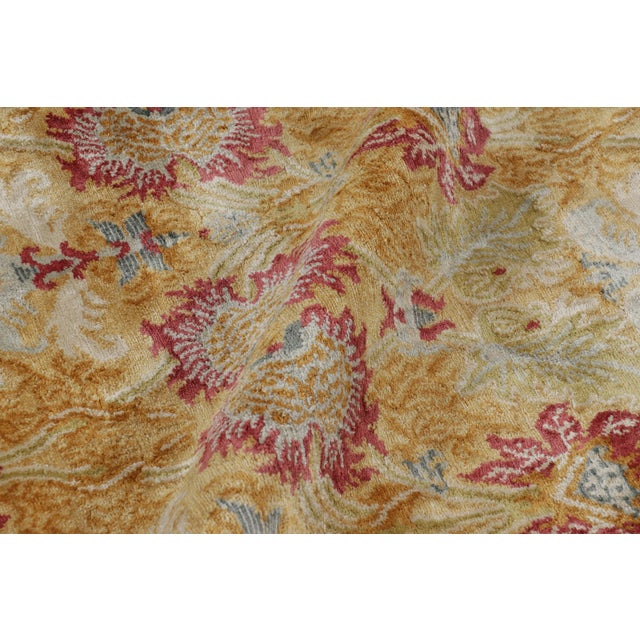 Gold Rug & Kilim’s European Style Rug in Gold With Floral Patterns “Toledo” For Sale - Image 8 of 10