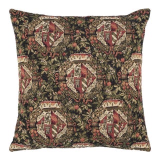 Mille-Fleurs Armorials Tapestry Cushion With Feather Filler - 46x46cm (18"x18") For Sale