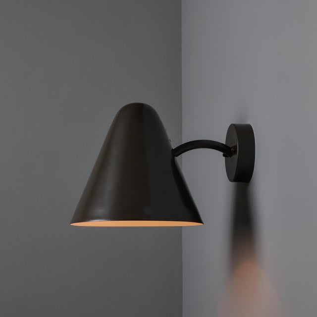 Jacques Biny Mid-Century Modern 'ZuZu' Bronze Painted Brass Wall Sconce in the Style of Jacques Biny For Sale - Image 4 of 16