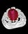 4 Carat Natural Ruby and Diamond 18 Karat White Gold Cocktail Ring For Sale - Image 17 of 18