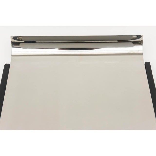 Vintage Stainless Steel and Black Wood Tray 1960's For Sale In Miami - Image 6 of 9