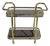 Rolling Serving Cart in Gilded Metal and Glass, 1980s For Sale