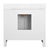 2020s Matthew Izzo Home April Light Blue Textured Linen and Matte White Lacquer Single Sink Bath Vanity With Antique Brass Hardware For Sale - Image 5 of 7