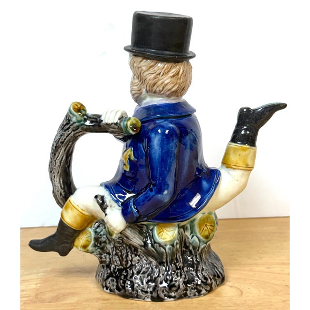 Victorian Majolica “Three-Legged Gentleman” Teapot, William Brownfield & Sons For Sale - Image 9 of 18