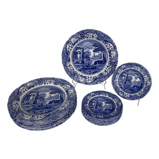 Vintage Spode Italian Dinner and Dessert Plates, Made in England - Set of 15 For Sale