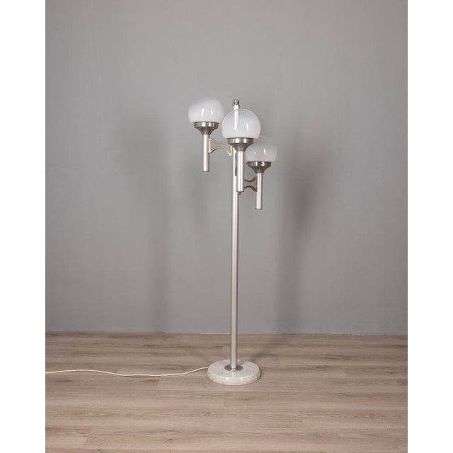 White Vintage Floor Lamp with Three Lights in Glass from Sciolari, 1970s For Sale - Image 8 of 8