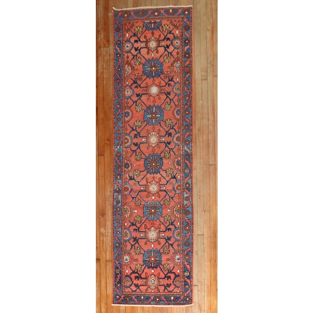 Textile Vintage Rust Color Persian Malayer Runner - 2'6" x 9'4" For Sale - Image 7 of 8