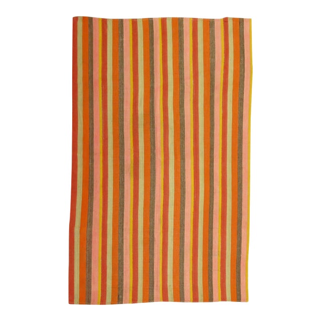 Vintage Turkish Striped Kilim - 6'3" x 9'3" For Sale