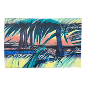 Large "Miami Vice" Style, Aerosol Painted Artwork by Brighman 1984