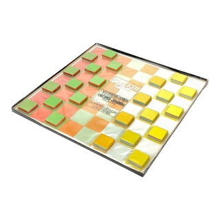 1969 Checkers Set Designed by Richard Anuszkiewicz, Made by George Jensen for Art in America Magazine Limited Edition Series For Sale