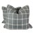 Pollack "Lambswool Plaid" in Grey Flannel 22" Pillows-A Pair For Sale