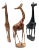 Carved Wood African Giraffe Figurines, Set of 3 For Sale