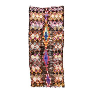 1980s Mid-Century Vintage Berber Moroccan Boucheruite Rug For Sale