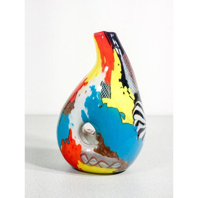 Blue Oriente Vase by Dino Martens for A. Toso., 1950s For Sale - Image 8 of 17